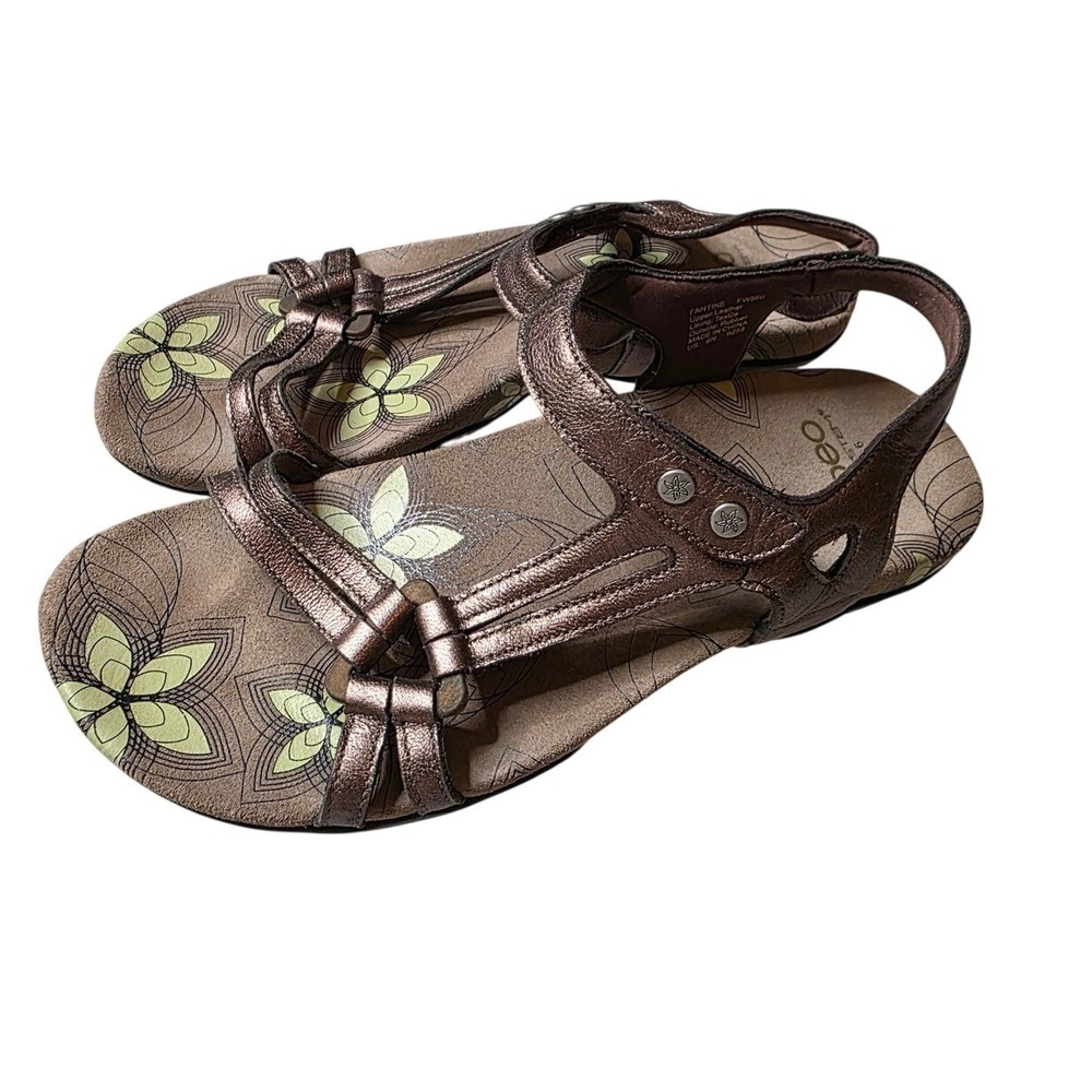 Abeo B.I.O. System Fantine Metallic Bronze Leather Sandals Vibram Sole FW560 6N